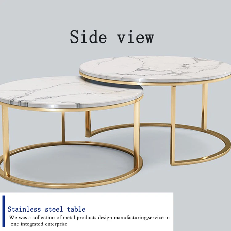 Custom Gold brushed modern stainless steel round coffee table for furniture metal table base legs steel table legs