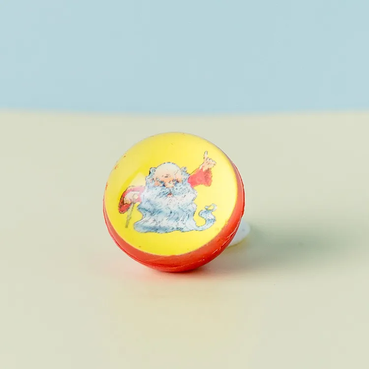 Children toys rabbit pattern eco friendly rubber bouncy balls with paper card inside  .jpg