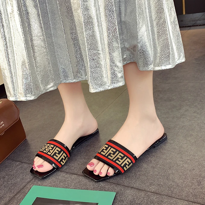 Fancy Slippers For Girls Alphabet Pattern Washable Women Platform