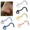 Trendy Girls Body Piercing Jewelry Accessories Lovely Heart Shape Nose Piercing Open Hoop Ring