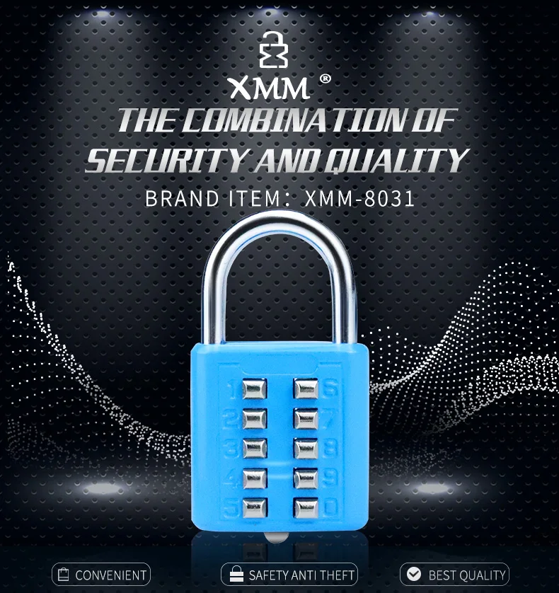 Push Button 10 Digits Combination Numerical Lock Reset Combination