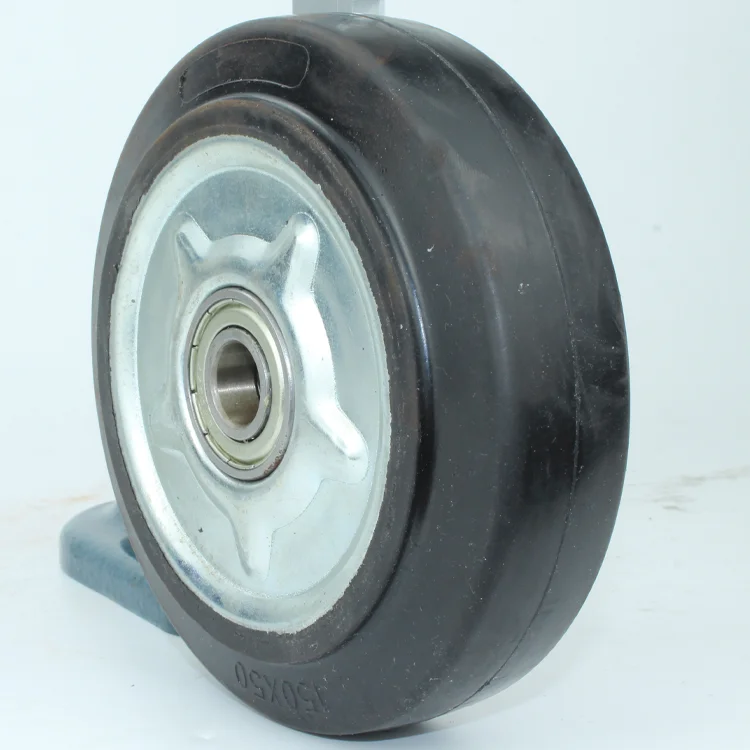 6inch 150 Mm Rubber Hand Pallet Truck Wheels With Aluminium Core Semi