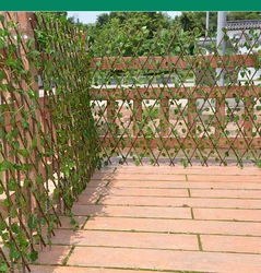 Hot sell artificial expandable willow trellis fence artificial retractable fence for decorative plastic grass wall