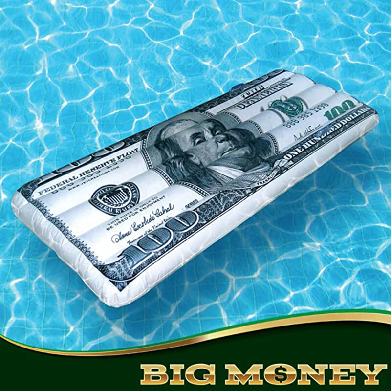 Fds Inflatable 100 Hundred Us Dollar Bill Pool Floatie Ridable Blow Up