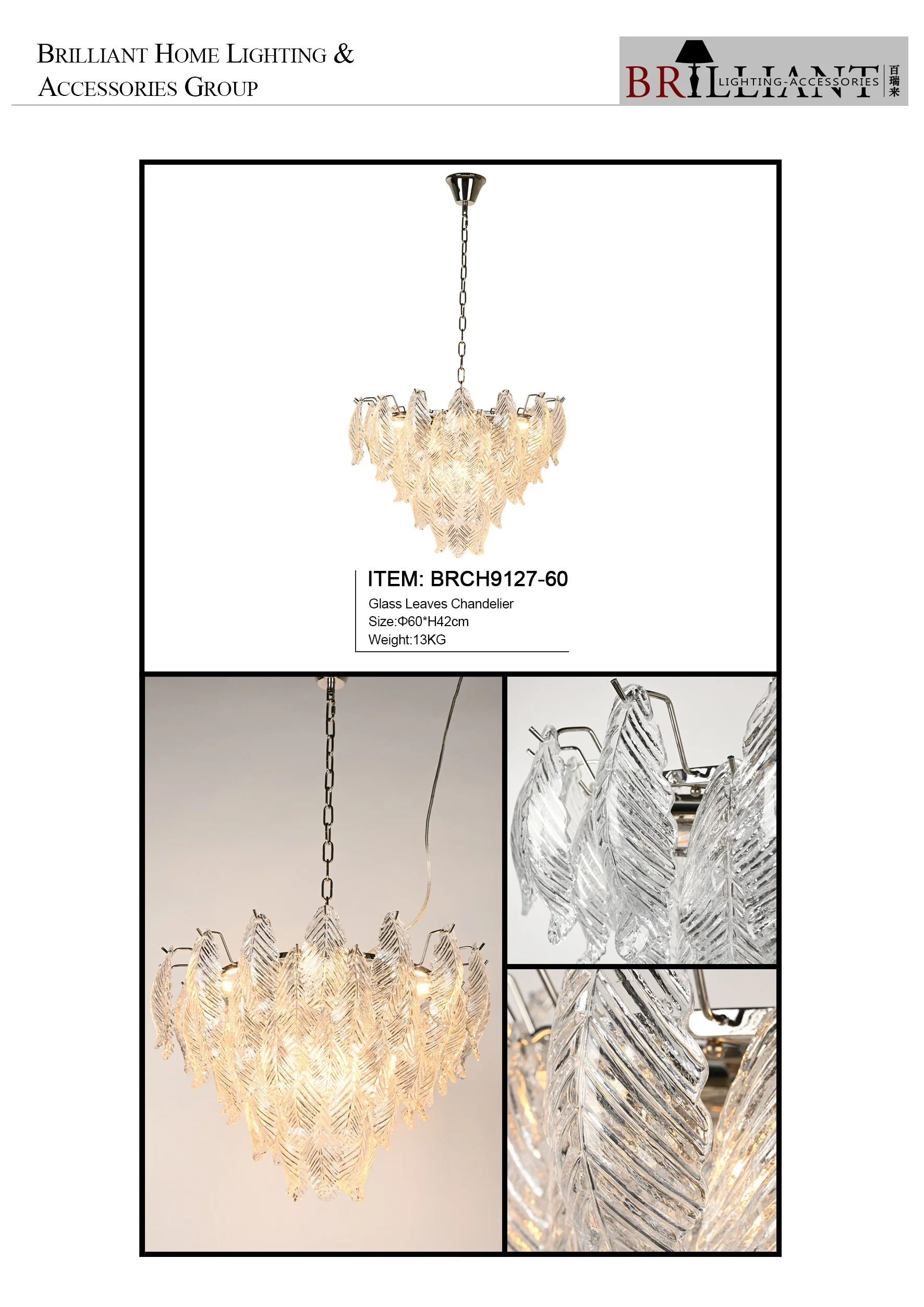 Luxury bedroom creative personality  modern simplicity feather leaf glass chandelier