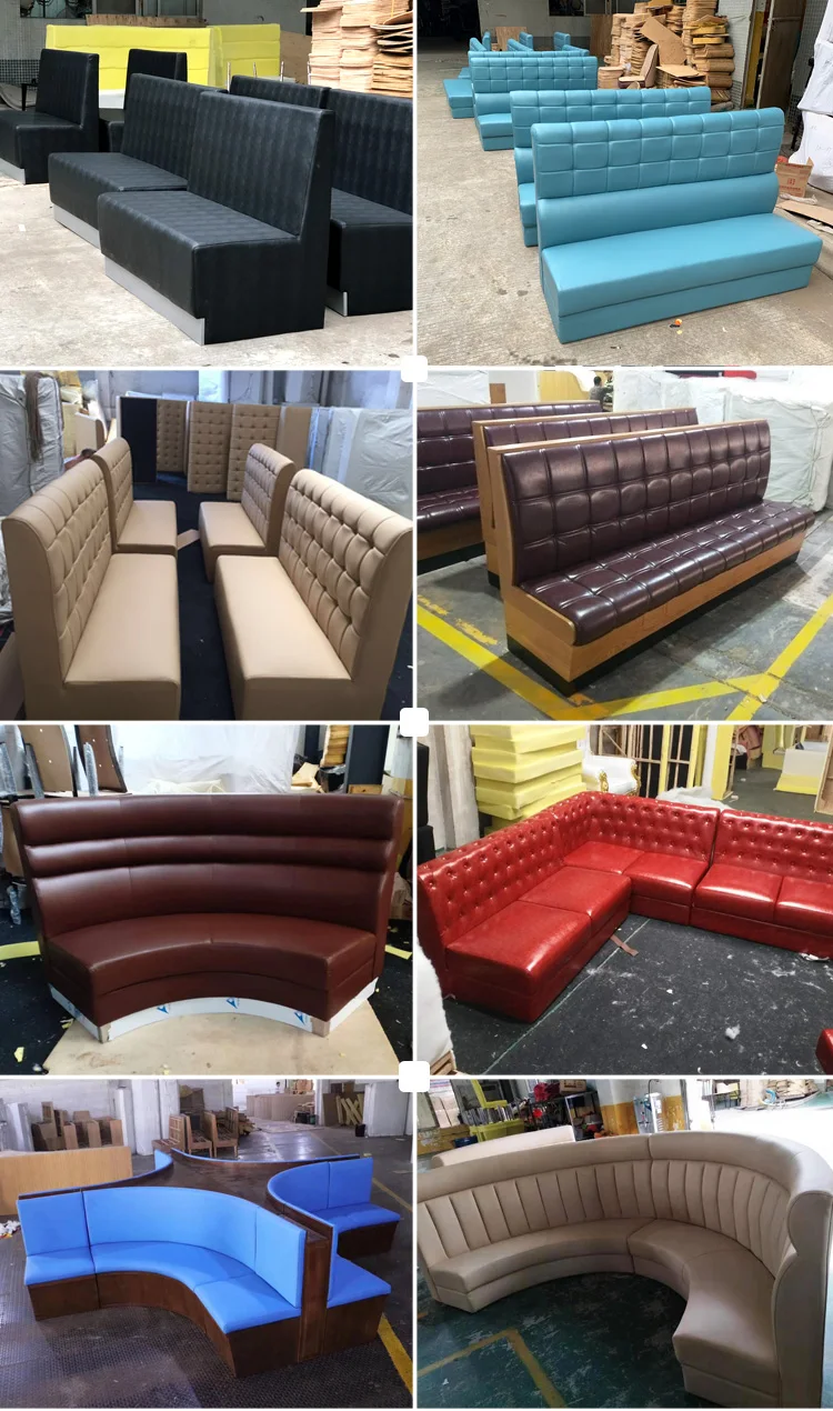 High quality fast food leather sofa furniture restaurant booth