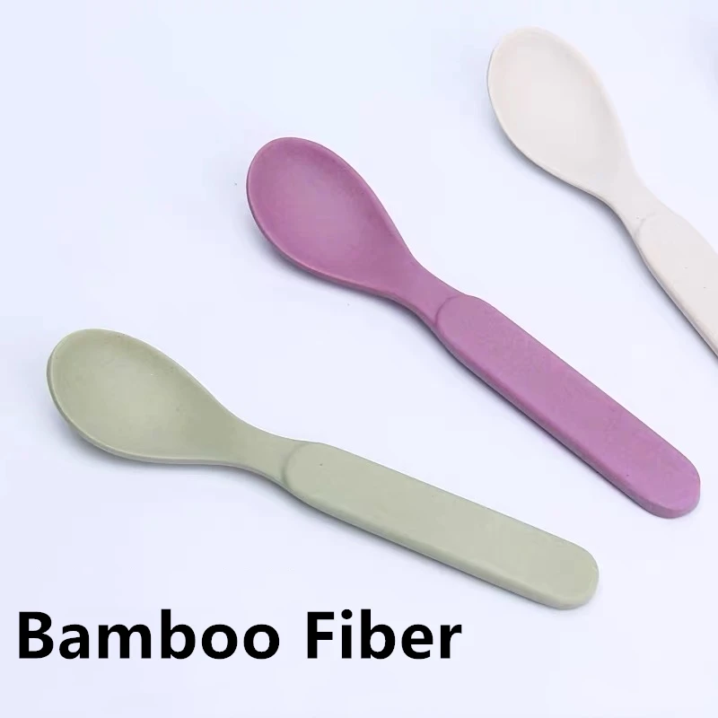 Mini bamboo spoons bamboo fiber baby training spoon