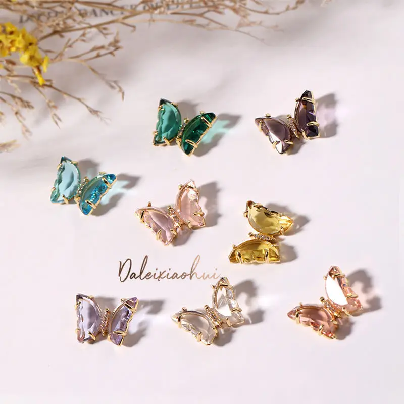 3d Butterfly Nail Art Charm Decoration Nail Art Accessories INS Three-Dimensional Crystal Butterfly Nail Art .jpg