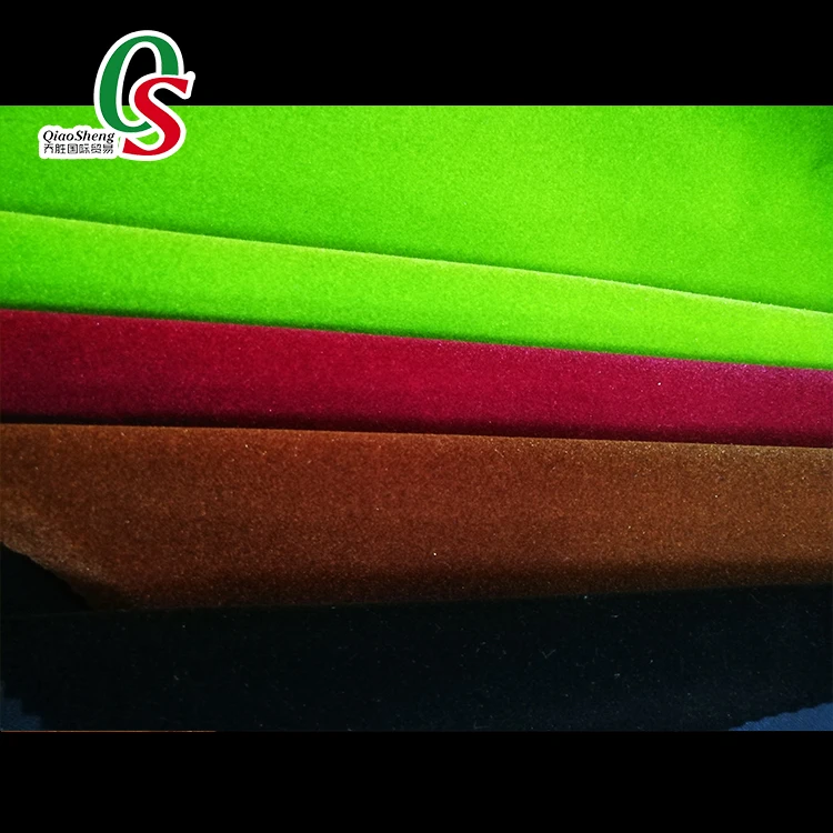 100nylon Shiny Velvet Plain Dyed Warp Knitting Flocking Fabric For