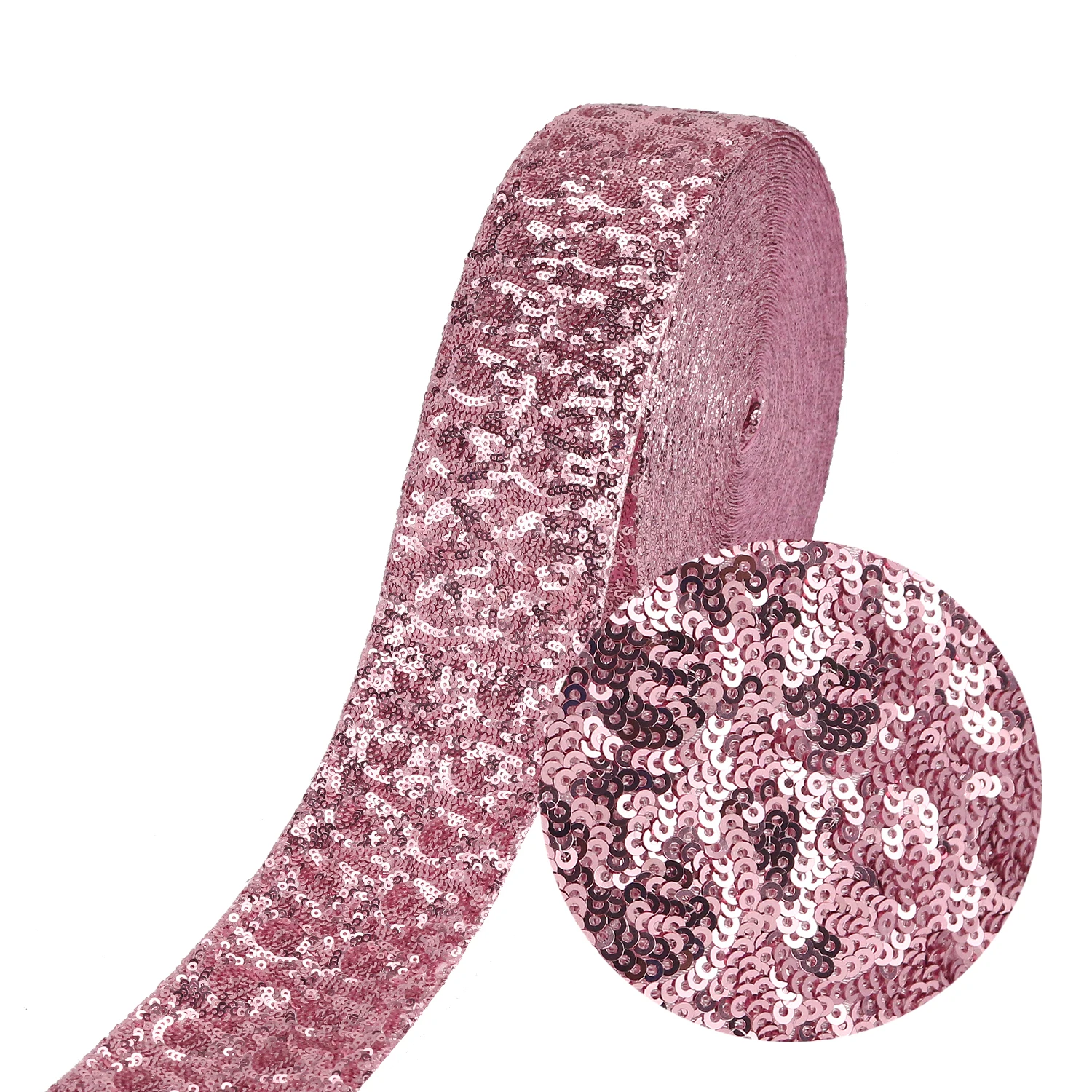 Midi Ribbons Bling Glitter Scattered Sequins Rose Sewing Sequin Fabric