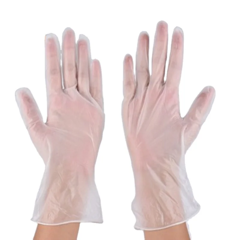 100 Piece Transparent PVC Gloves ce Medical Powder Free Vinyl Disposable Gloves pvc