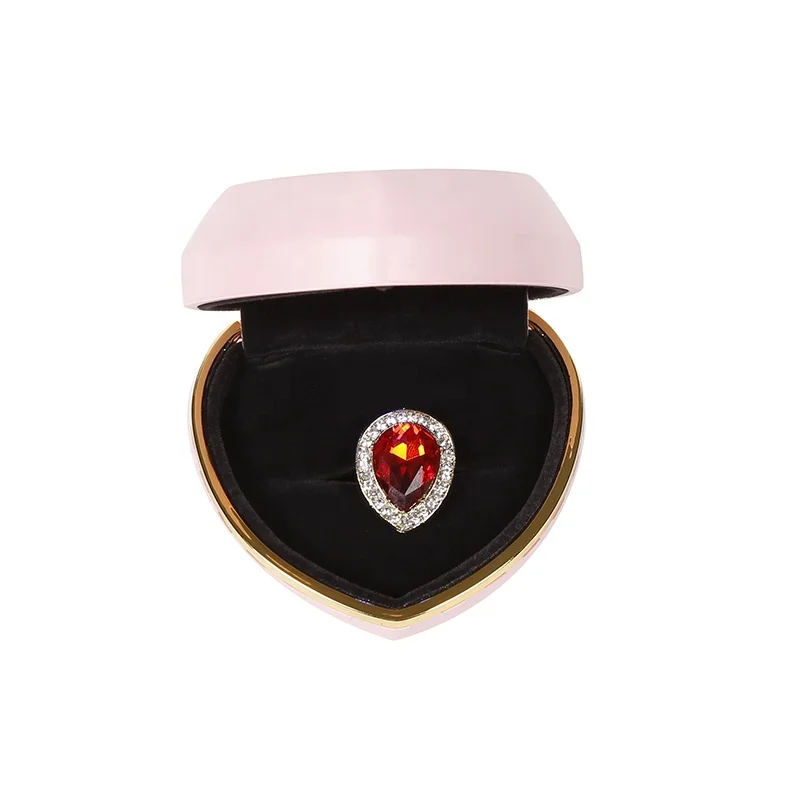 Wholesale fashion heart shape wedding pendant ring jewelry box with LED-5.JPG