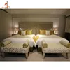 High gloss wood design OEM master bedroom set for luxury hotel