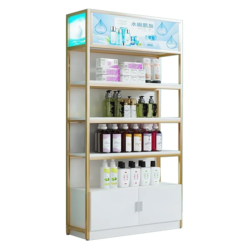 Beautiful Multilayers Salon Products Showcase With Light Box,Skin Care