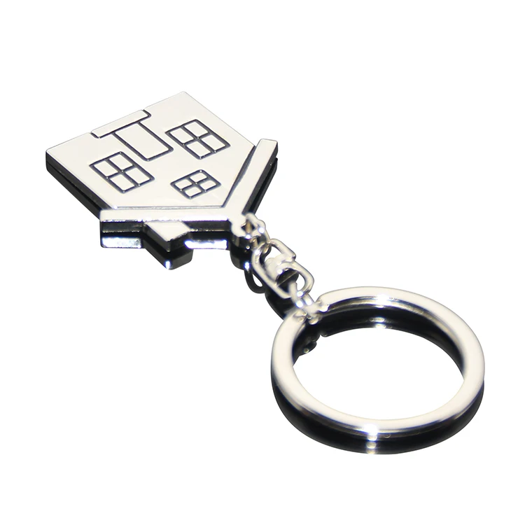 Engraved House Home Shaped Keychain Estate Company Promotional Gifts