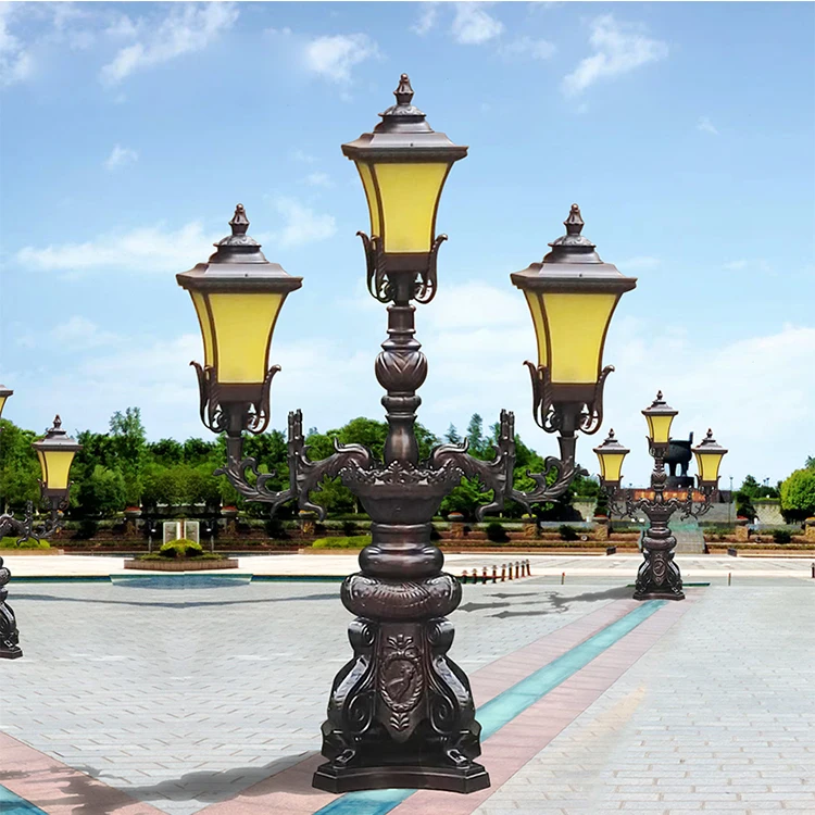 Factory high standard 6m 5m 4m ornament aluminum garden light pole for street light