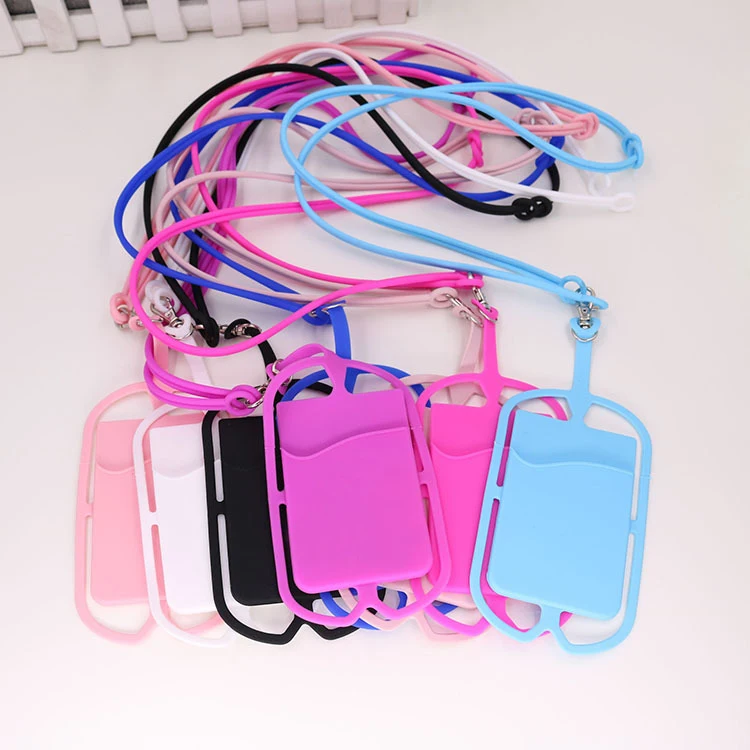 Capa de telemóvel silicone irregular com alça e bolso smartphone_voghion.com