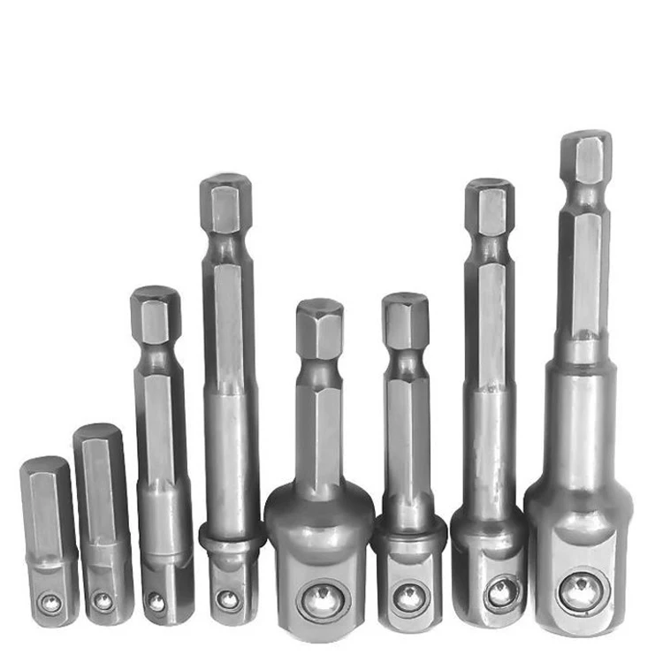 TSMILE Amazon Hot Sell Socket Adapter Drill Extension Bit Set Cr-V Hex Shank 1/4. 3/8, 1/2 Inch Drive