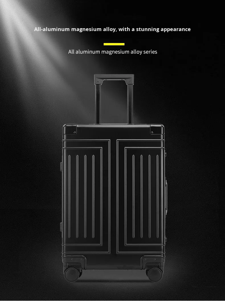 product 2026 modern design aluminum luggage carry on boarding 20 in durable trolley suitcase tsa lock business metal travel case-6