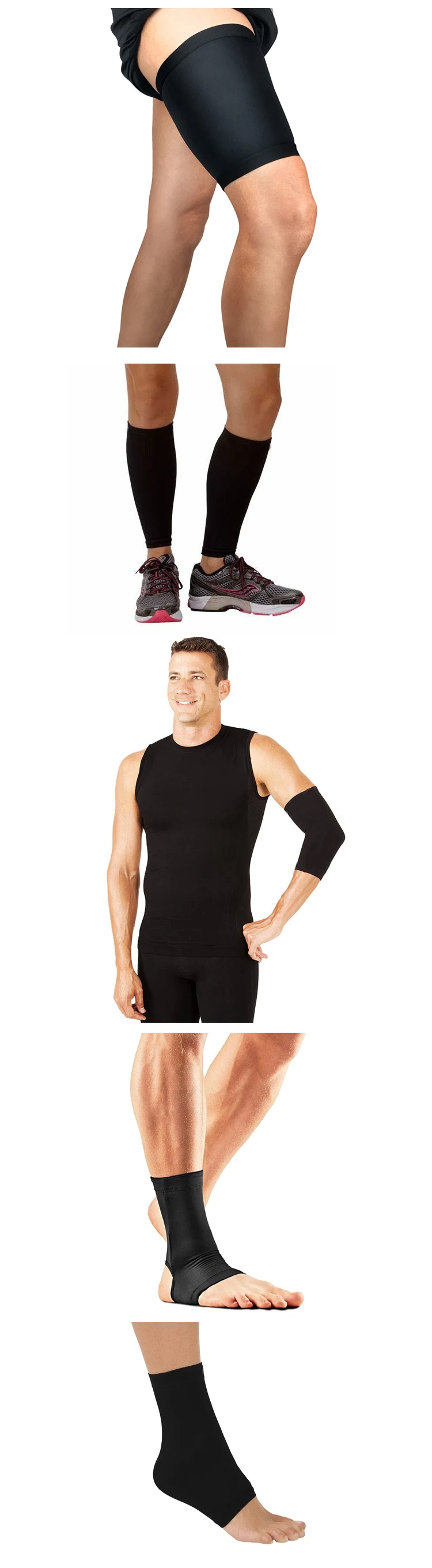 Professional Leg Running Sleeves Support Copper Compression Brace Calf Shin Socks