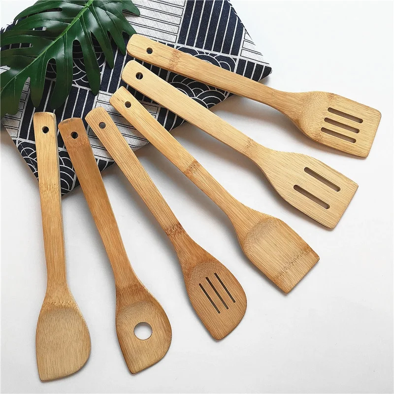 High Quality Wooden Kitchen Accessories Set Utensil 6 Piece Bamboo