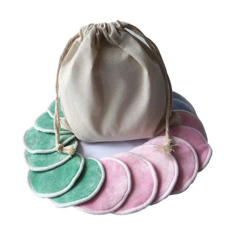 
Amazon hot selling Bamboo cotton cloth facial cleansing rounds pad 