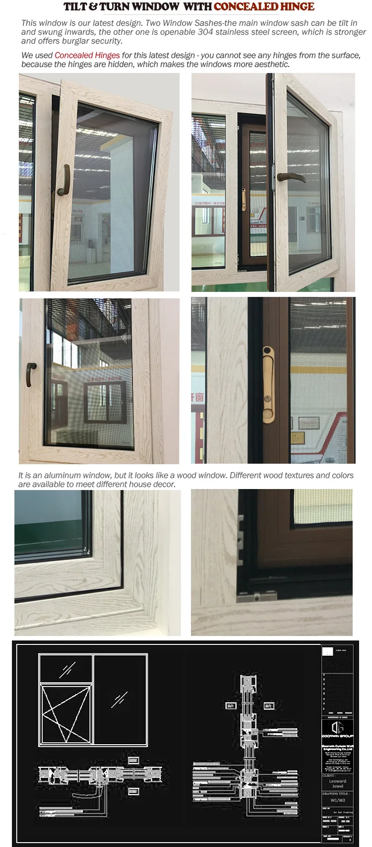 Customized Design Aluminum Clear Glass Casement Window French New Fancy Design Aluminum Glass Casement Window For House