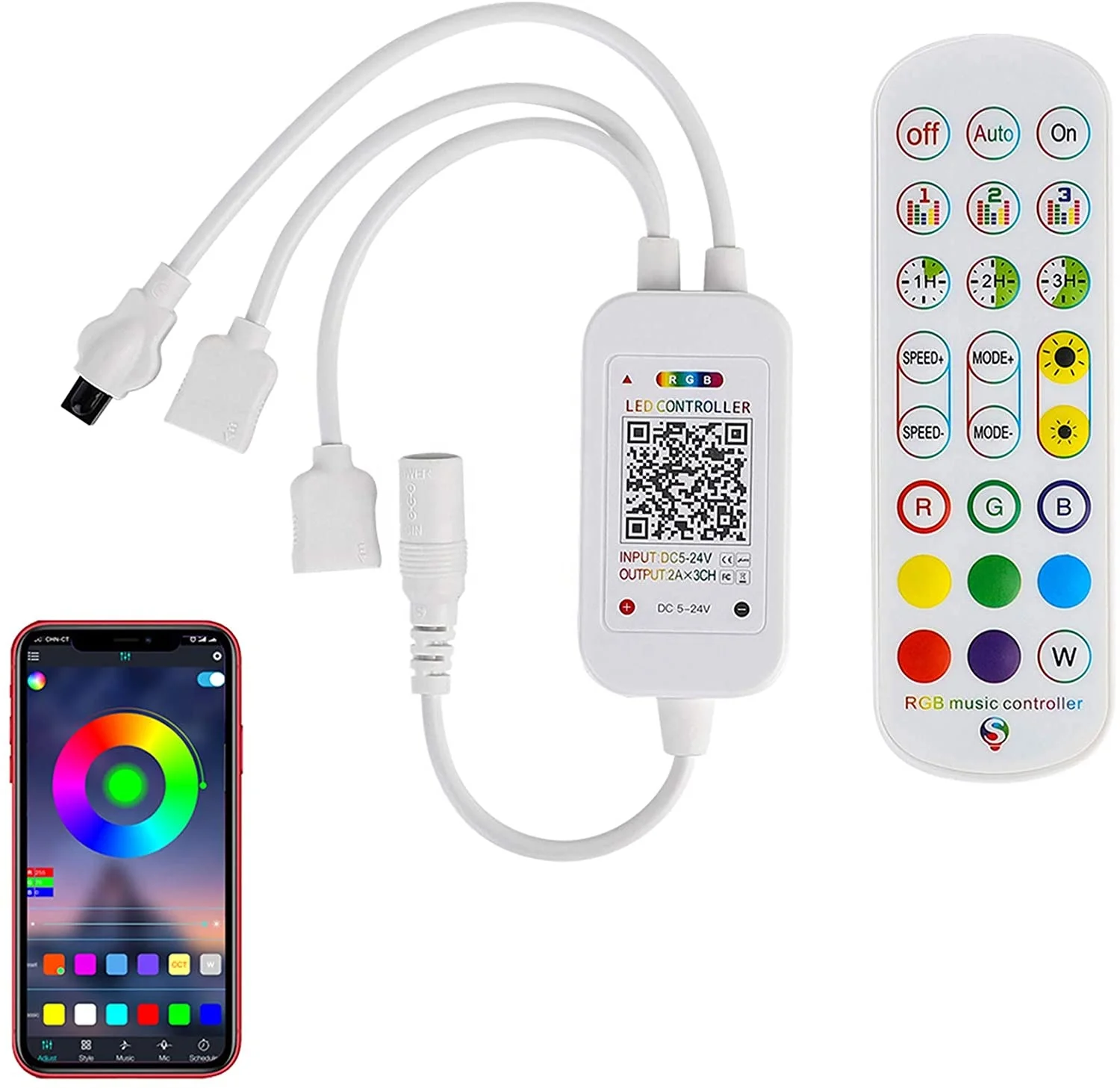 LEDstrip Sound Phone Music Light 12V Bluetooth Remote Control LED RGB Controller