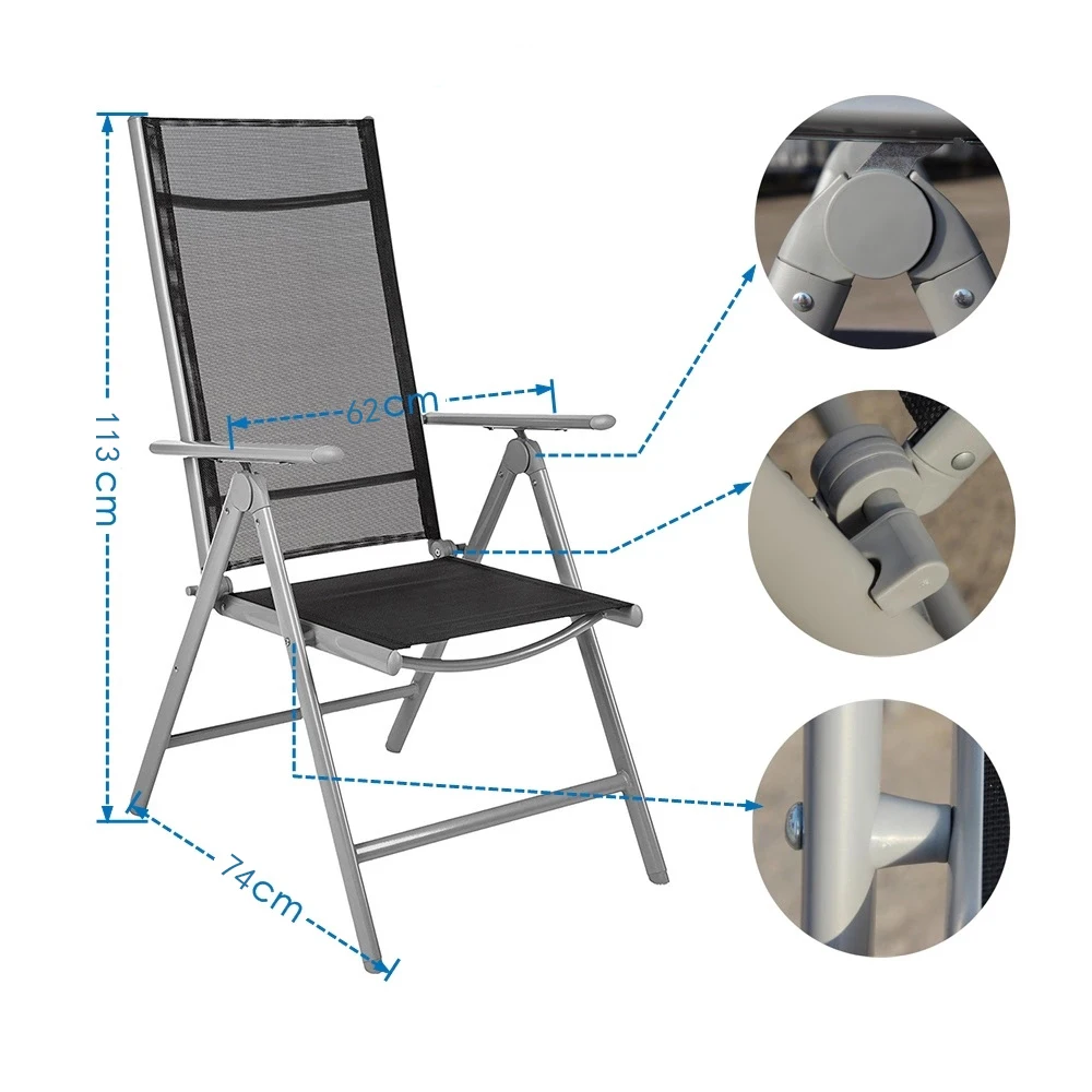 7 Piezas De Juego De Comedor De Patio Plegable Al Aire Libre Con Mesa,4