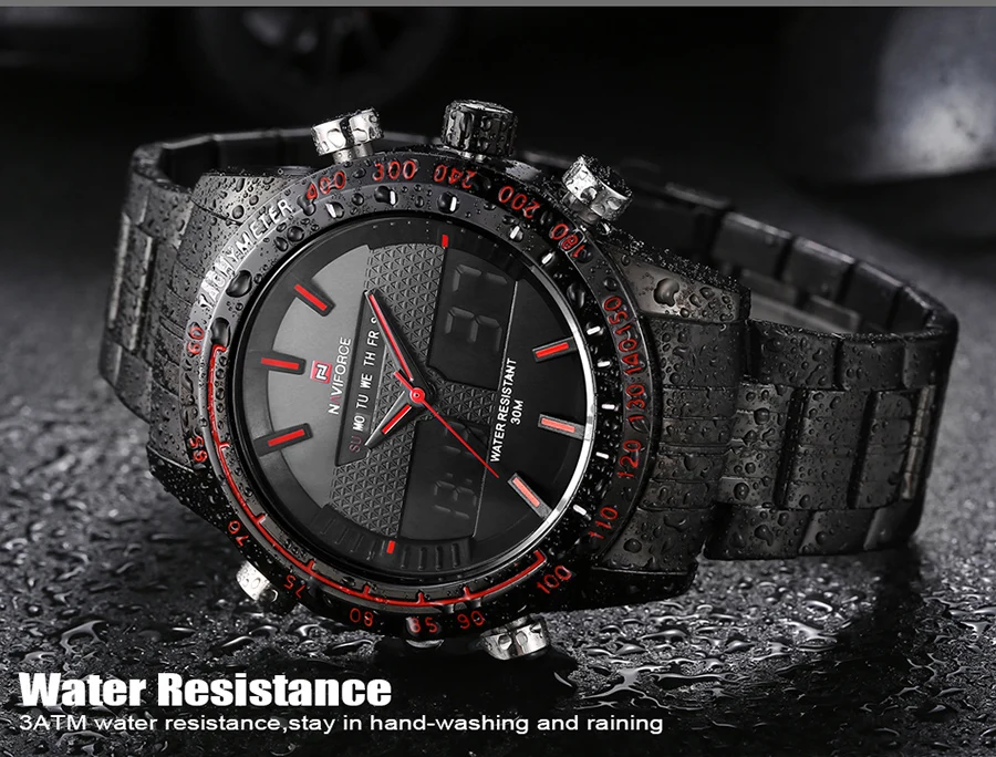 Naviforce water resistant 30m best sale watch price