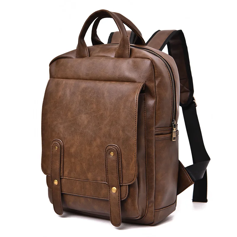 New Backpack Computer Bag Men Bag  School Bag Backpack Casual College Style bags for men leather  backpack