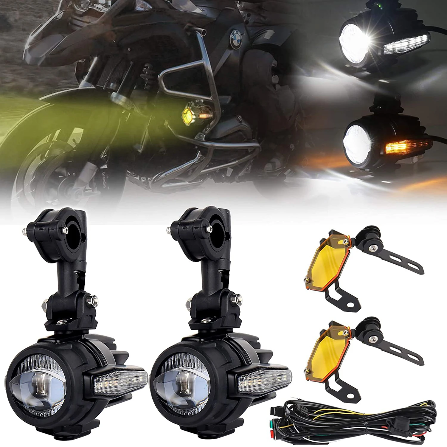 Replacement Led Motorcycle Auxiliary Fog Light Assemblie Driving Lamp