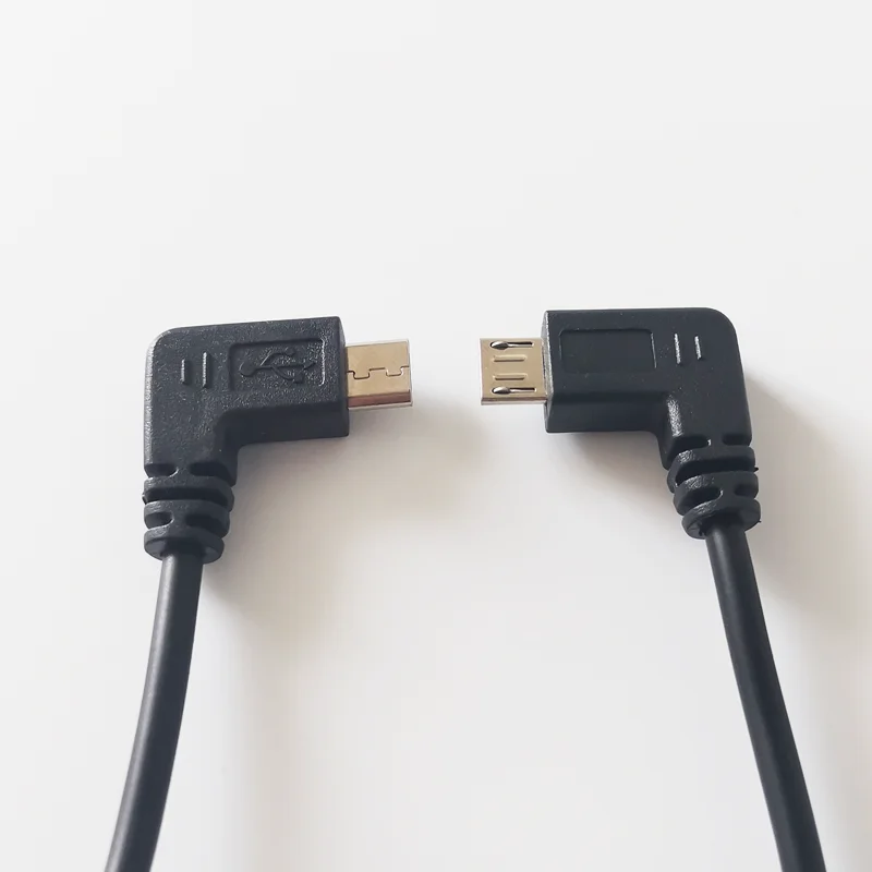 Right Angle Black/white Micro Usb 5 Pin Male Plug To 2 Core Pigtail