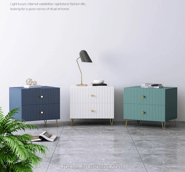 Cheap Simple Bedside Table Colorful Bedroom Nightstand Corner Table