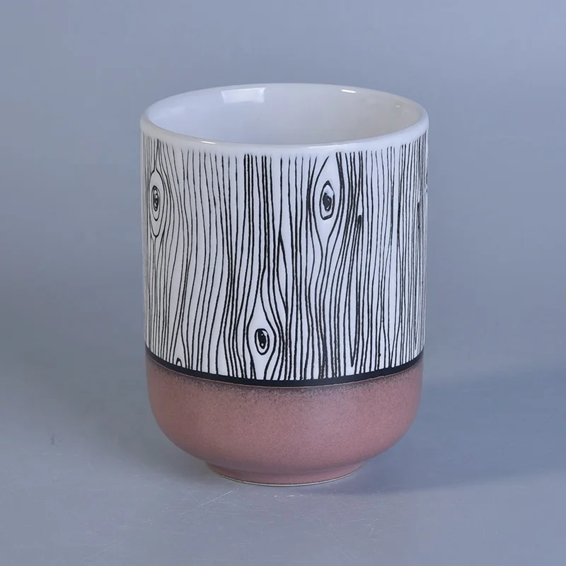 Customized enamel candle holder cylinder candle container home decor