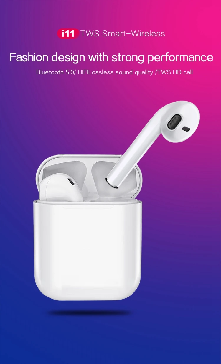 Original Factory price Amazon Top Seller best design Gym Running sport wireless earphone popup window i11 TWS - ANKUX.COM