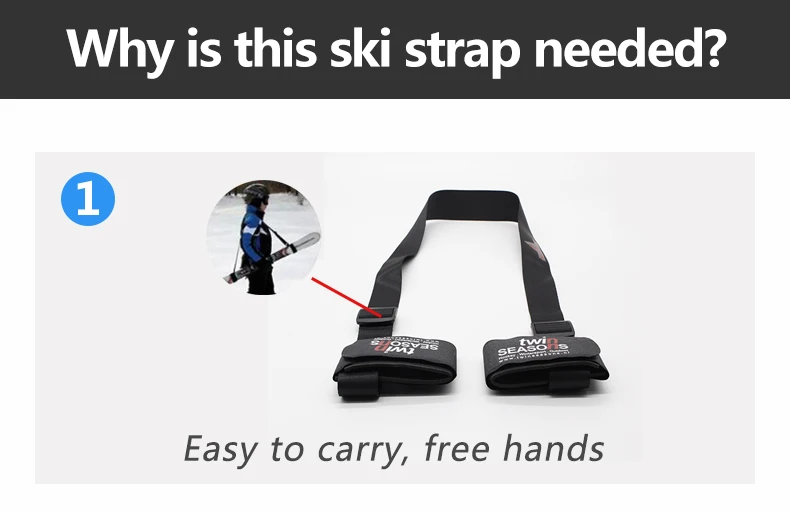 Oem Durable Custom Logo Nylon Hook And Loop Strap+eva Foam Alpine Ski