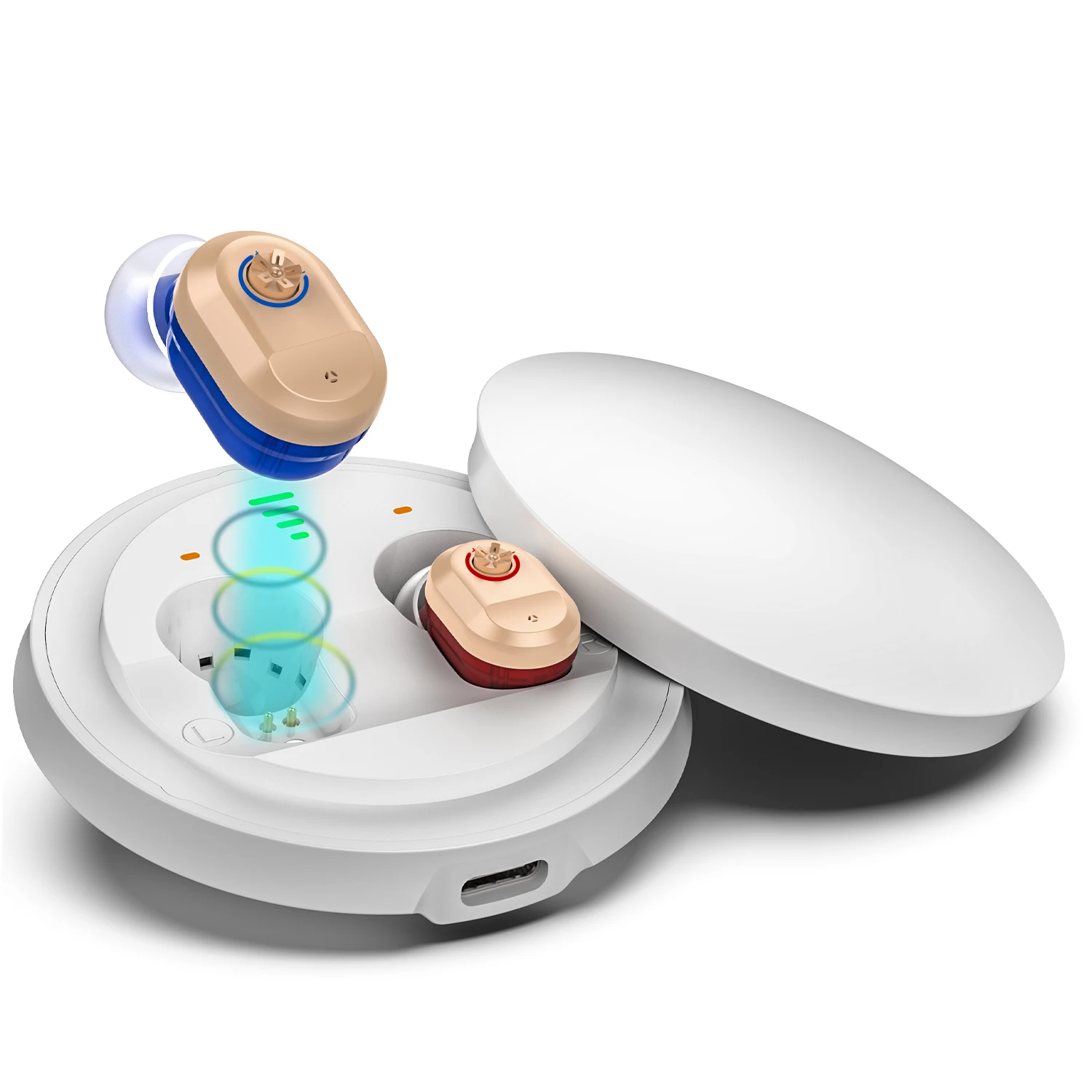 Newest Rechargeable Hearing Aids For Seniors And Adults With On/off Switch,48 Hours