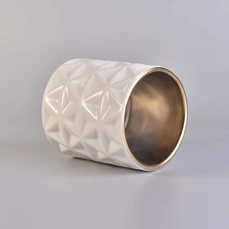 Matte White Ceramic Candle Jars For Candle Making