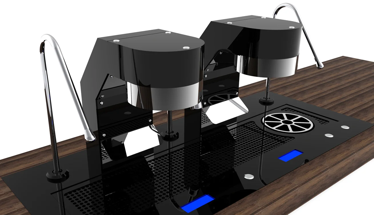 Fashion Easy Operating Double Group Commercial Desktop Coffee Machine