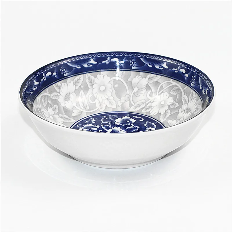 06 7英寸山西蓝白陶瓷餐具碗陶瓷食品碗手绘陶瓷拉面碗套装