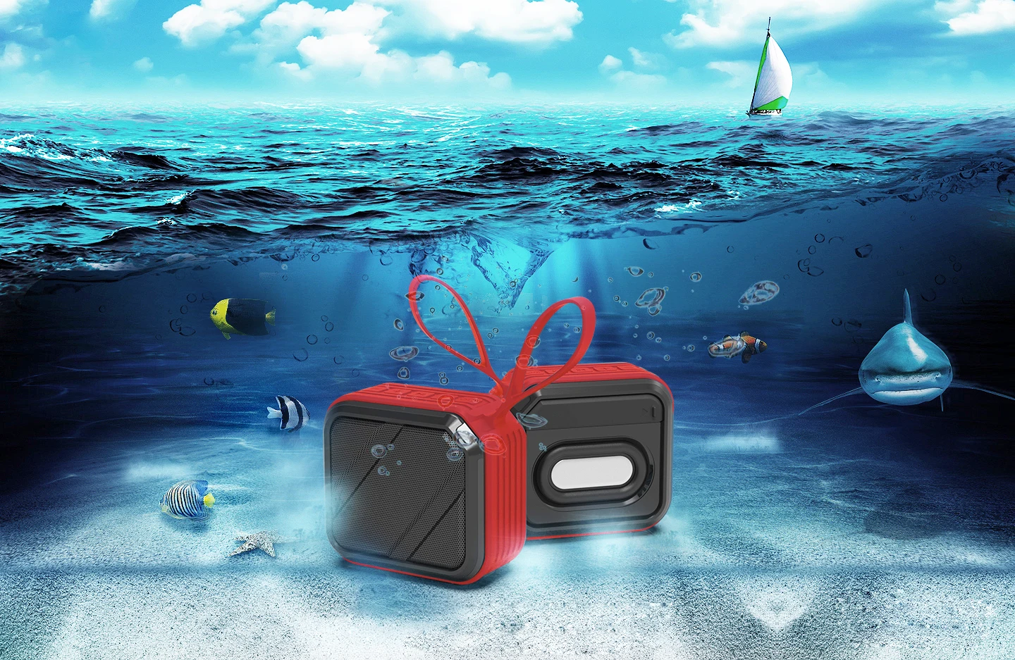 stereo full way active home audio Waterproof Speaker with radio - ANKUX.COM