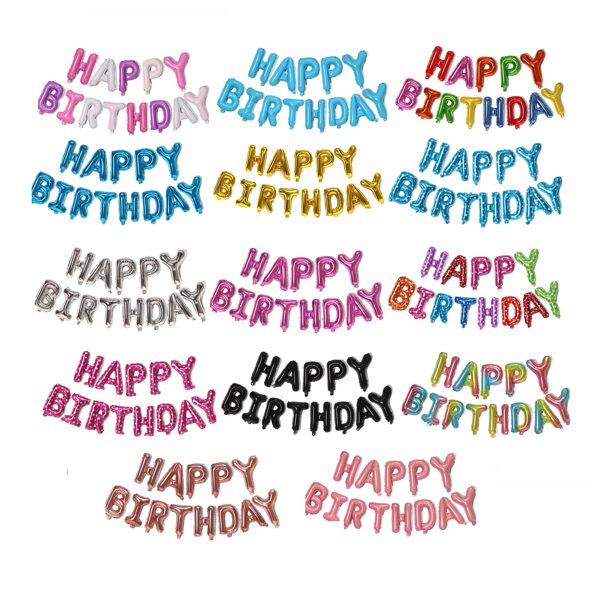 Details about   Happy Birthday Set Letter Party Decor Balloon 13pc Let's Celebration 16" US! 