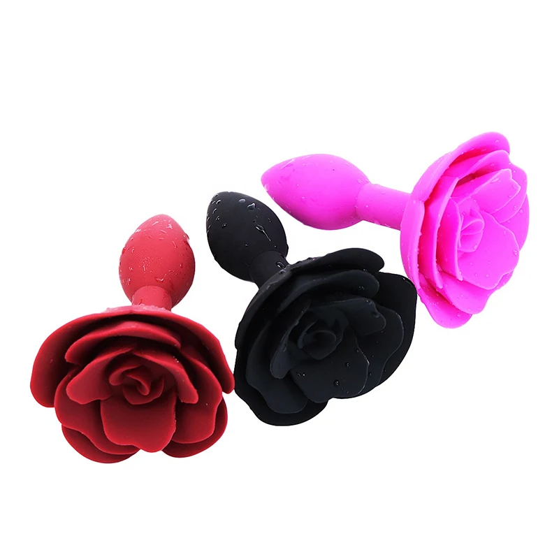 Nuevo Sexo Anal Plug Toys Rose Silicona Color Dorado Butt Plug Para 7018