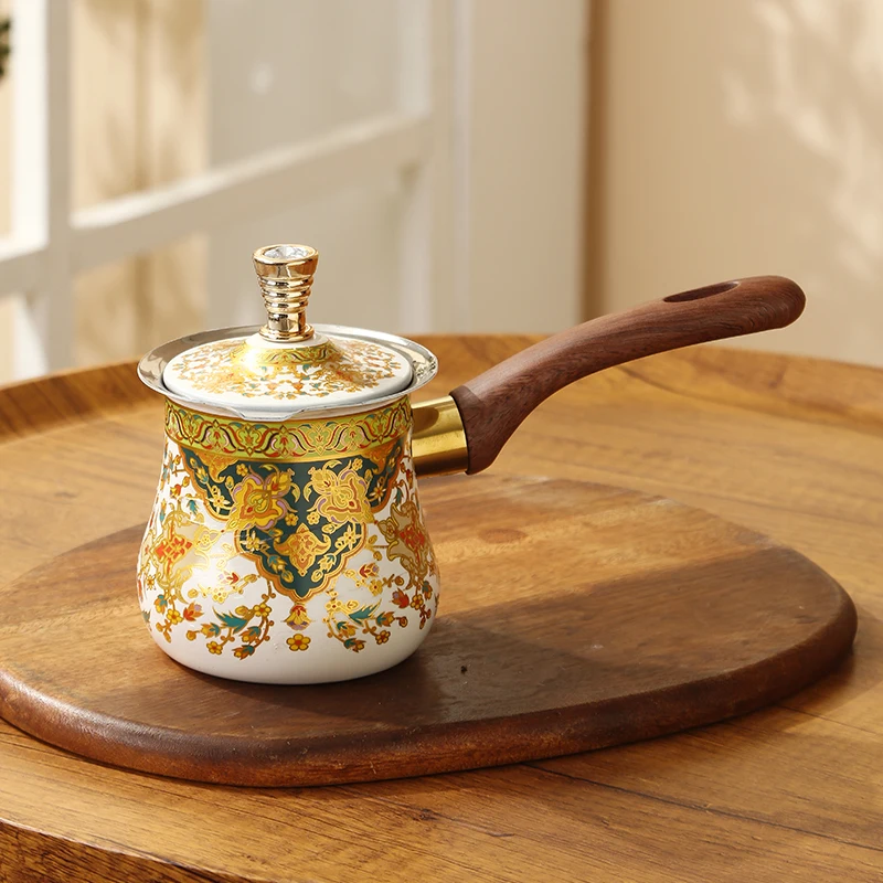 Turkish Style Coffee Warmer — Gold Vine Pattern