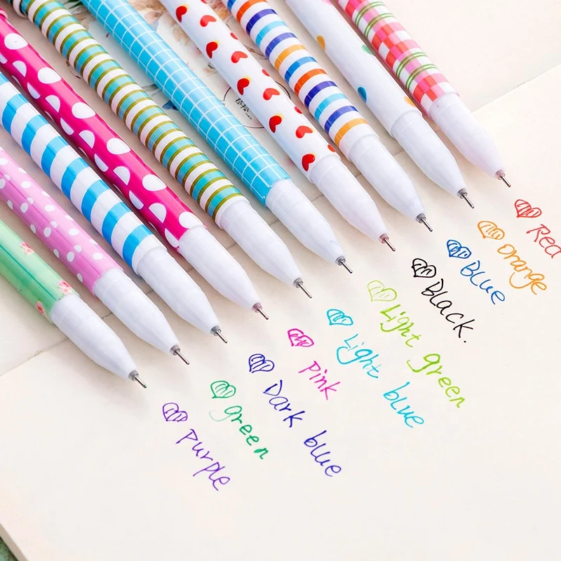 Wholesale school student stationery set cartoon cute 10 color gel pen set