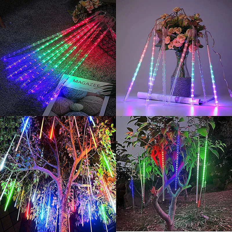 Diy Led Christmas Lights 8 Tube Led Meteor Shower Light For Holiday