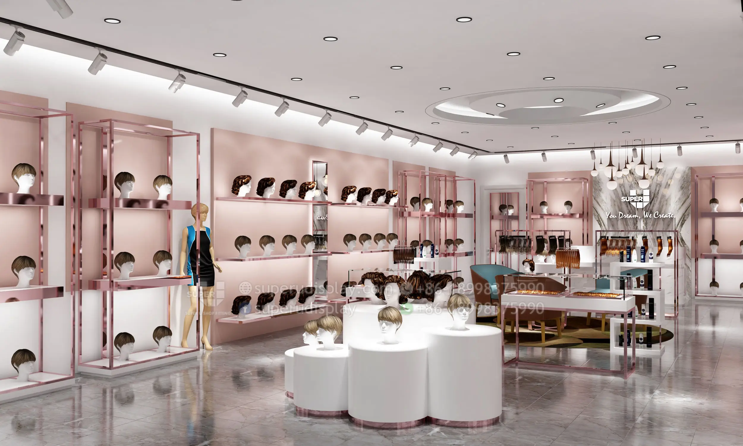 Perruques De Cheveux Humains Boutique Décoration Offre Spéciale