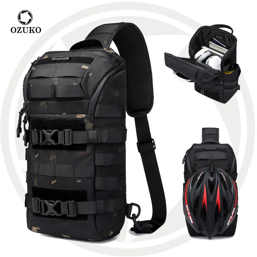 Ozuko 9738 Crossbody Chest Bag Running Belt Phone Holder Dual Pocket Water Resistant Fanny Pack Hands Free for Men Women Runner Alibaba