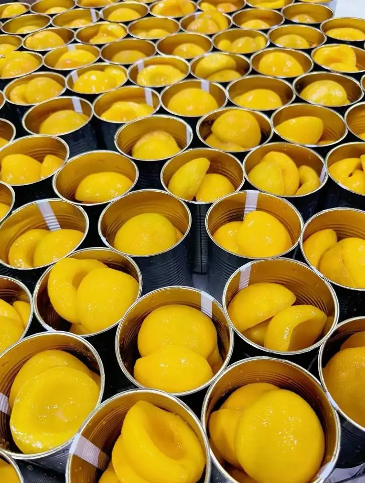 Top Quality Sweet Healthy Fruit With OEM Brand Canned Yellow Peach Halves/Slices Canned Fruit